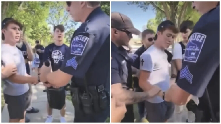 Viral Video Shows Watertown Police Handcuffing Christian Youth, Grabbing Mic